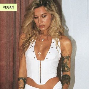 Princess Polly Palladia PU Jordy Corset White